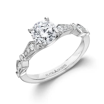 ELMA Designs 18k White Gold and Diamond Engagement Ring