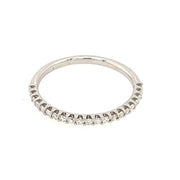 French Set Diamond Ring in 18k White Gold
