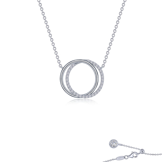 Lafonn Lassaire Diamond Adjustable Double Circle Necklace