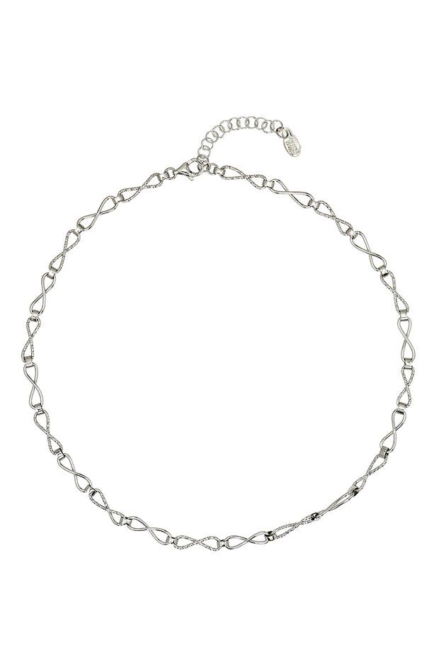 Frederic Duclos Sterling Silver Infinity Link Necklace