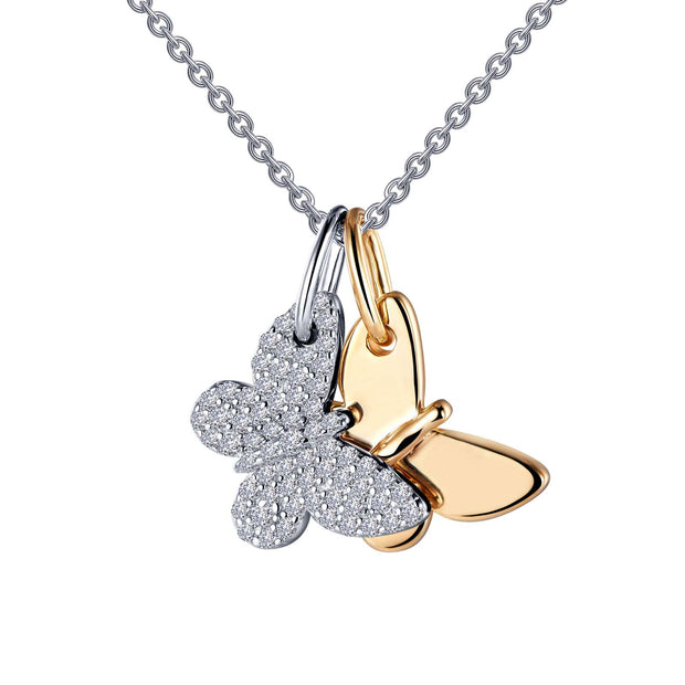 Lafonn Lassaire Diamond Butterfly Shadow Charm Necklace