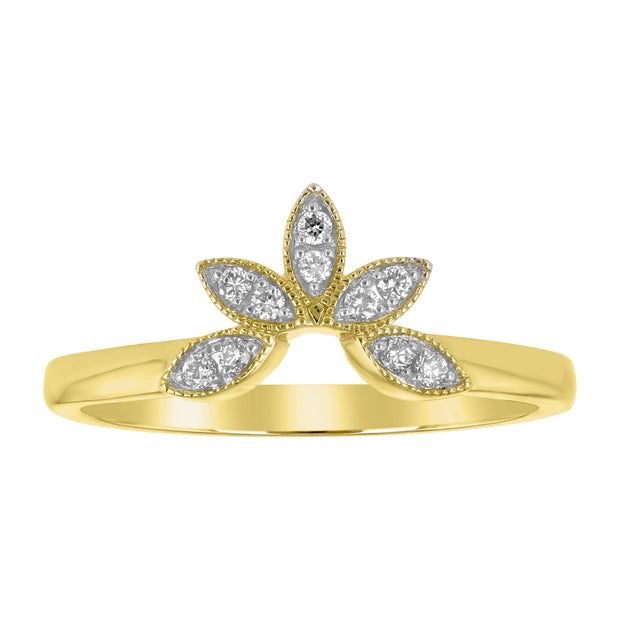 14k Yellow Gold Delicate Crown Ring