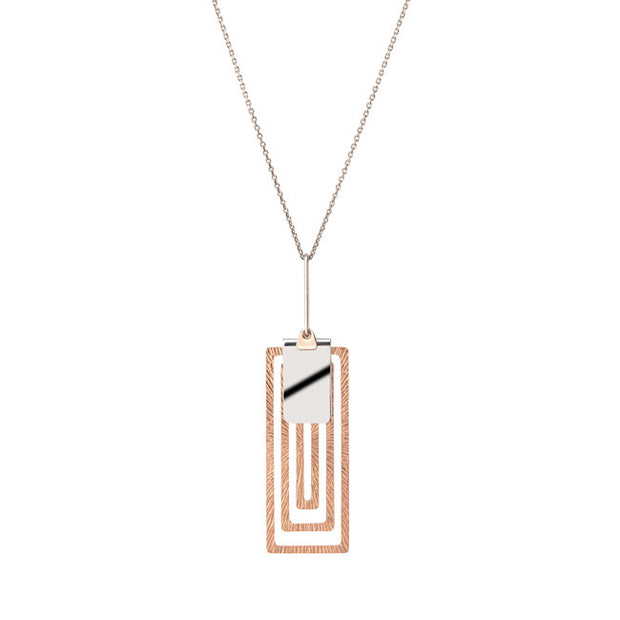 Sterling Silver and Rose Gold Maze Pendant By Frederic Duclos - Aatlo Jewelry Gallery