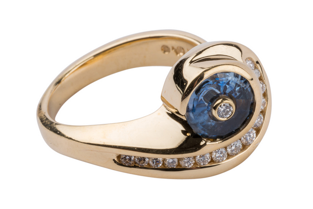 Gordon Aatlo Legacy Collection - Aatlo/Lehrer Blue Sapphire and Diamond Ring - Aatlo Jewelry Gallery