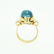 Michael Baksa 14K Gold Baby Blue Aquamarine Ring