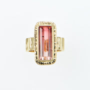 Michael Baksa 14K Gold Pink Bi-Color Tourmaline Ring