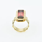 Michael Baksa 14K Gold Pink Bi-Color Tourmaline Ring