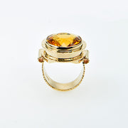 Michael Baksa 14K Gold Honey Citrine Ring -c