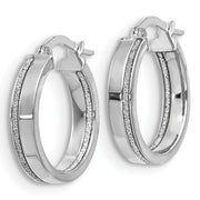 14k White Gold Glimmer Hoop Earrings - Aatlo Jewelry Gallery