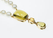 Michael Baksa 14k Yellow Gold Lemon and Honey Citrine Fresh Water Pearl Necklace - Aatlo Jewelry Gallery