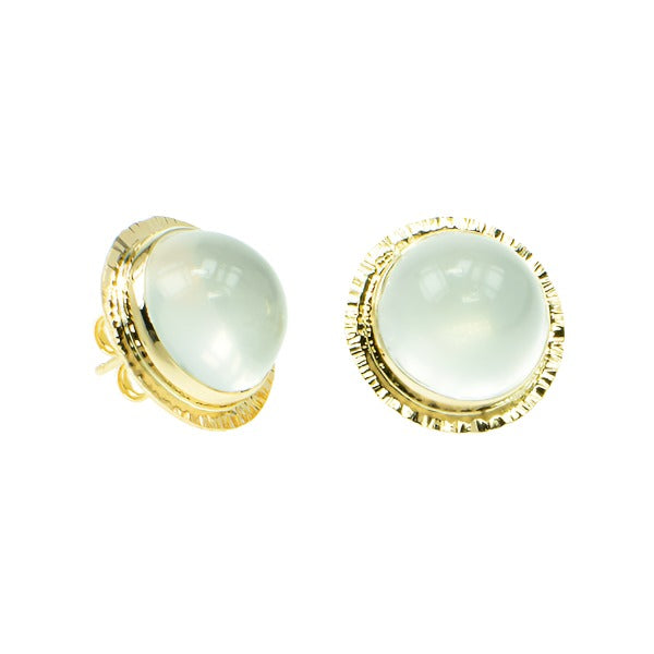 Michael Baksa Translucent Moonstone 14K Yellow Gold Earrings