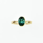 Michael Baksa 14K Gold Faceted Indicolite Tourmaline Ring - Aatlo Jewelry Gallery