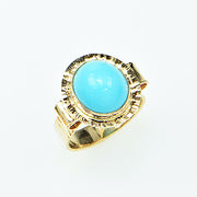 Michael Baksa 14K Yellow Gold Natural Sleeping Beauty Turquoise Ring