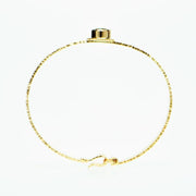 Michael Baksa 14k Yellow Gold Ceylon White Sapphire Bangle Bracelet - Aatlo Jewelry Gallery