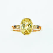 Michael Baksa 14k Yellow Gold and Yellow Beryl Gemstone Ring